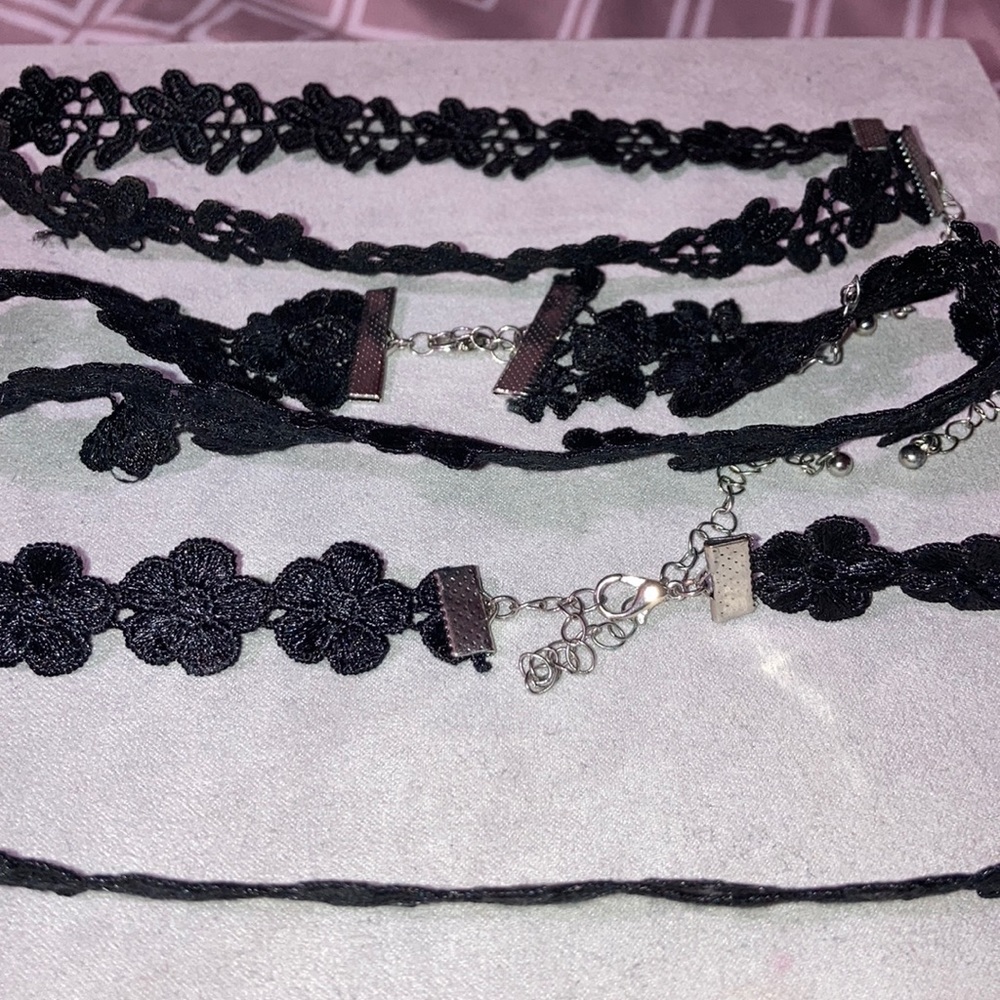 Three black Torrid chokers